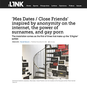 ‘Mes Dates / Close Friends’ inspired by anonymity on the internet, the power of surnames, and gay porn